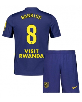 Billige Fotballdrakt Atletico Madrid Pablo Barrios #8 Replika Bortedraktsett Barn 2025-26 Kortermet (med bukser)